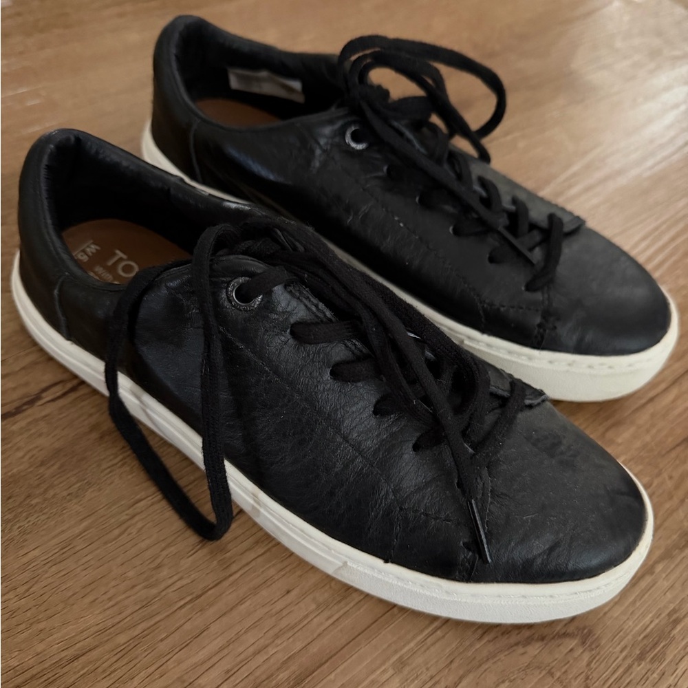Toms Black Leather Women's Sneakers